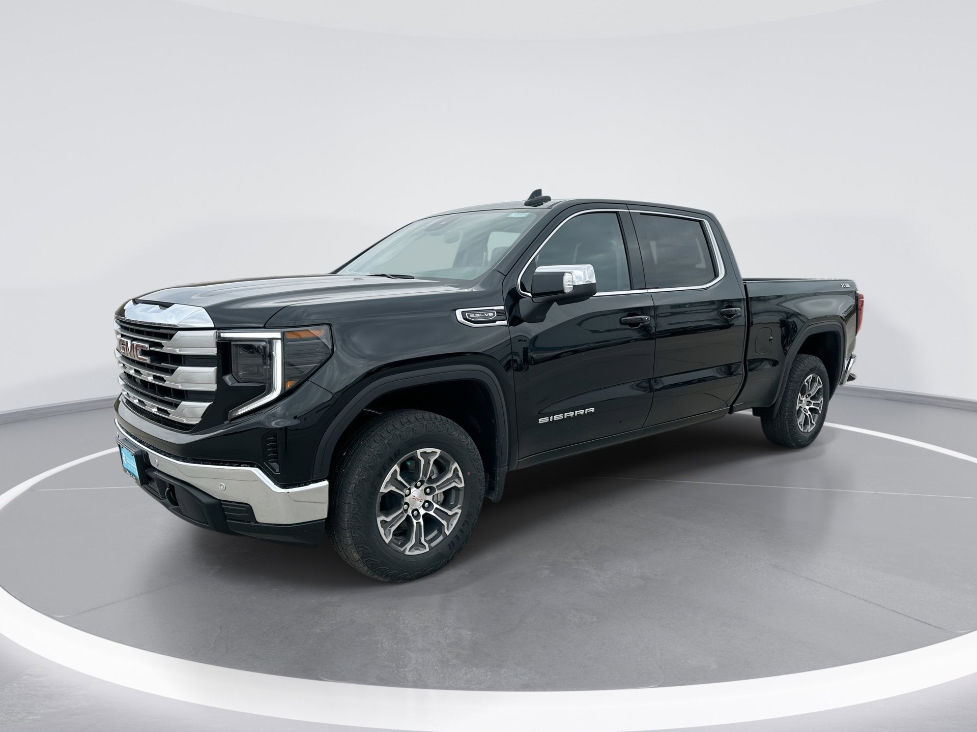 2026 GMC Sierra 1500 SLE in Onyx Black — front three-quarter view