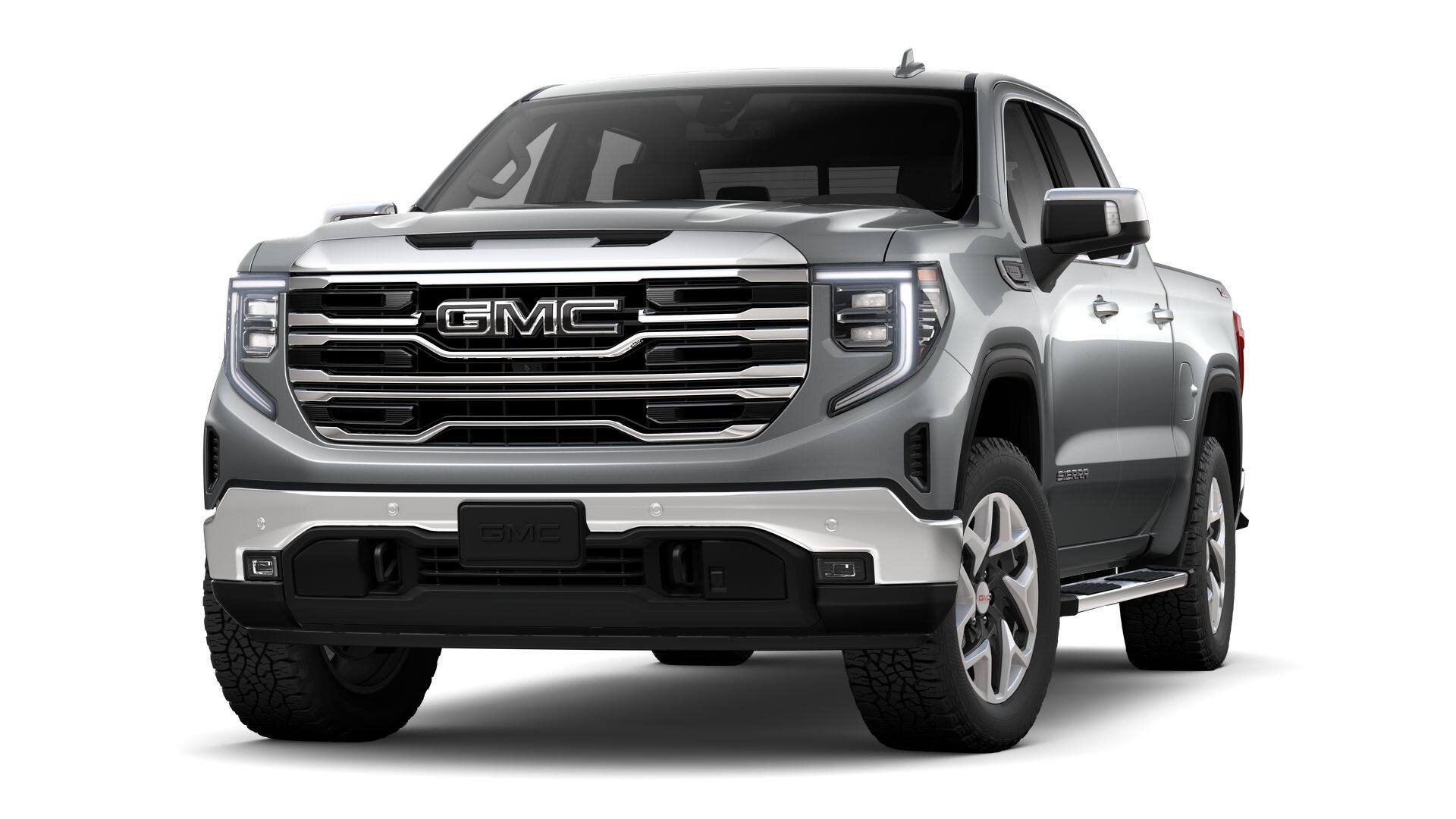 2026 GMC Sierra 1500 SLT in Sterling Metallic — front three-quarter view
